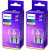 Philips Lampadina LED Sfera Filamento, 2 Pezzi, Equivalente a 25W, Attacco E27, Luce Bianca Calda, non Dimmerabile (Confezione da 2)