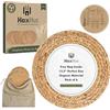 HaxHut Set di 6 tovagliette rotonde in rattan, 34,3 cm, in vimini naturale, per piatti piani, resistenti al calore, facili da pulire e antiscivolo, elegante e pratica aggiunta al tuo tavolo da pranzo