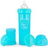 Twistshake Biberon Anti-Colica con Contenitore per Latte in Polvere e Miscelatore 330ml, Capezzolo Simile al Seno in Silicone a Flusso Rapido, Senza BPA | Adatto Bambini dai 4 Mesi in su | Azzurro