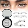 Higu clace Ciglia magnetiche, ciglia magnetiche senza eyeliner, ciglia magnetiche con applicatore, look naturale, non necessita di colla, ciglia magnetiche (BLACK-A3)
