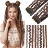 Elailite Extension Treccine Clip in Boho Dreads Braids Posticci Donna 50cm 2 Ciocche 50g Nero & Marrone per Feste Hip-hop Cosplay