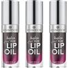 Essence Cosmetics Essence Hydra Kiss Lip Oil, Lucidalabbra N. 05, Nero, Idratante, Nutriente, Con Oli, Lucido, Vegano, Senza Parabeni, Microplastica e Nanoparticelle, Confezione da 3