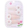 Keninll 4 fermagli per capelli in tessuto, margherite e girasole, dolci e carini, fatti a mano, colore rosa chiaro