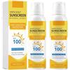 Generico Spray solare per capelli e cuoio capelluto SPF 100, nebbia invisibile e leggera con protezione UV, crema solare leggera per escursioni, spiaggia, corsa, adatta a tutti i tipi di capelli (2pcs)