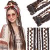 Elailite Extension Treccine Clip in Boho Dreads Braids Posticci Donna 50cm 2 Ciocche 50g Marrone Rossiccio & Marrone Medio per Feste Hip-hop Cosplay