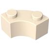 XYEIUGO 85080 Mattone Rotondo Angolo Maccherone 2x2 con Tacca per Bottoncino e Parte Superiore Rinforzata 50 Pezzi GDS-799 compatibile con Lego Mattoncini da Costruzione Colore Bianco (giallastro)