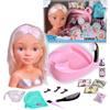 Nancy Hair Salon, Testa capelli biondi, lavatesta che funziona per davvero, accessori per poter creare acconciature, per bambine/I da 3 anni, Famosa (NACB3000)