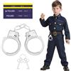 Alaoo 2 Pezzi Costume Polizia Accessori Set, Set da Poliziotto per Bambini, Attrezzature e Accessori per La Polizia, Include Manette e Adesivi, Adatto per Halloween, Carnevale, Giochi di Ruolo