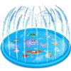 QWEPU Tappetino Spruzzi per Bambini e Cani,Tappetino per Spruzzi d'Acqua Animali, 100CM Spruzzatore d'acqua per bambino, Gioco Estivo per Giardino All'aperto per Cani con Funzione Antiscivolo