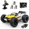 Ledovan Auto Radiocomandato 55km/h per Adulti, 1:14 RC Auto ad Alta Velocità Senza Spazzole, 4WD Off-Road Monster Truck, MJX 14207, 3 Batterie, Giallo, con Carrozzeria Nera