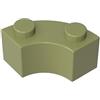 XYEIUGO 85080 Mattone Rotondo Angolo Maccherone 2x2 con Tacca per Bottoncino e Parte Superiore Rinforzata 50 Pezzi GDS-799 compatibile con Lego Mattoncini da Costruzione Colore Vert olive