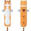 SNOWOLF Gatto Morbido Cuscino Peluche Lungo Tiro per Dormire Cotone Gattino Ripiene Carino Peluche Bambola Giocattolo Regalo per Bambini Fidanzata (Yellow, 50cm)