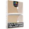 OfficeTree 10 buste portadocumenti A5 per foglio A4 (20 pezzi) - Cartelle con rinforzo a 120 fori, chiusura e bordo di archiviazione