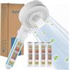 Nafall Soffione Doccia Anticalcare con 4 Filtro, 5 modalità, Bianco