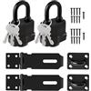 QINGZY 2 Set Serrature per Porte Esterne, Lucchetto con Chiusura a Viti, Lucchetto Impermeabile per Camera da Letto Capannone Serratura, Catenaccio Porta Serratura Nero per Giardino, Door Lock