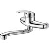 VirtuGro Rubinetto a Muro Rubinetto Lavello Cucina Miscelatore Cucina Acqua Calda e Fredda Bocca di Erogazione Orientabile a 360° Cromato (20cm)