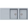 Plados Infinity - Lavello per cucina 2 Vasche + Gocciolatoio Ultrametal Alluminium