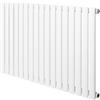 Monster Shop Radiatore Ovale a Colonna Singola 600 x 1020 mm Orizzontale Design Moderno Acciaio al Carbonio Riscaldamento Centrale Bianco con Kit Fissaggio e Spazzola