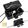 Kamtop Scatola Elettrica Impermeabile da Esterno IP54, Custodia per Prolunghe e Multiprese 24,5×11×9 cm con 1 Capsula Impermeabile, 6 Ingressi Cavo 12/14/16AWG, per Giardino, Piscina e Luci Natalizie