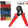 Viapriod Set Di Pinze Crimpatrici, Pinza Crimpatrice Capicorda, Capicorda Con Pinza, 1250 Pezzi, Pinza Per Capicorda 0,25 - 10 Mm², per Auto e Installazioni