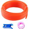 HUAZIZ Tubo pneumatico in poliuretano, 50 m, arancione, tubo pneumatico in poliuretano, tubo flessibile per aria compressa, esterno 6 mm x interno 4 mm + 1 tagliatubi blu + 1 nastro in teflon rosa