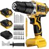 Sundpey 21V Trapano Avvitatore a Batteria - Brushless Trapano Percussione con 2 Batterie 4.0Ah, Max.2150 G/min, 20+3 Coppie, 13mm Mandrino, 2 Velocità, Impugnatura, Avvitatore Elettrico per Fai da te