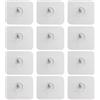 Alppihym Set da 12 ganci autoadesivi per pareti trasparenti senza chiodo adesivo perforante - capacità di carico 5 kg.