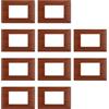 Generico Placche Interruttori Compatibili Plana, Set 10 Pezzi Placca 3 Moduli Noce Wood, Mascherina in Plastica per Scatola 503