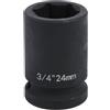 szkoo Bussola a impatto da 3/4 da 24 mm, bussole standard a 6 punti realizzate in acciaio legato al cromo molibdeno, metriche