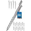 KOTARBAU® 4 supporti per pali a L da avvitare, lunghezza 735 mm, in acciaio zincato, manicotto a intonaco, base per pali, bullone a L, picchetto di ancoraggio, pali in legno, recinzione da giardino