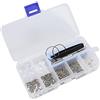 BiBiFly BiBiBiFly - Set di attrezzi per riparazione di occhiali, con assortimento di micro viti, bulloni e naselli in silicone, pinzette, micro cacciavite e panno per la pulizia degli occhiali