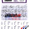 Swpeet Kit di 246 raccordi per grasso idraulico standard con tappo di raccordo per grasso in plastica, 1/4, 1/8 M6 M8 M10 diritto, 90 gradi, 45 gradi angolati