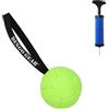 DINGO GEAR WWW.DINGOGEAR.COM 1977 Dingo Gear Set palla gonfiabile con pompa palla con passante in pelle ecologica, diametro di 13 cm, giocattolo per cani, palla da allenamento per cani, divertimento per cani, verde neon Z30032
