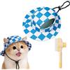 Mekdcaao Cappello da spiaggia animali | Blocca Luce Solare Tesa Rotonda con Fori Auricolari | Cappello a secchiello per cani di piccola taglia - Per Uscite Fotografia Sport (D,S)