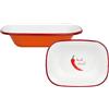 Talking Tables Enamelware - Piatto da portata arancione a tema peperoncino, per barbecue, insalata o snack, resistente, infrangibile, in metallo, per la tavola, Natale, campeggio, autunno, 20 cm