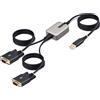 STARTECH ACCESSORIES StarTech.com 2P6FFC-USB-SERIAL adattatore per inversione del genere dei cavi USB-A 2 x DB-9 RS-232 Nero, Grigio