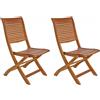 Set 2 Sedie da Giardino 50,5x64x93h cm Noemi Pieghevole