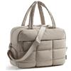 BAGSMART Puffer - Borsa da viaggio, piccola borsa sportiva da donna, impermeabile, con scomparto per scarpe, colore: nero, marrone
