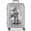 Star Wars Joumma Star Wars The Mandalorian & Grogu - Valigia media color argento, 46 x 65 x 23 cm, rigida in ABS, chiusura a combinazione laterale, 56 l, 3,1 kg, 4 ruote doppie, estensibile