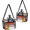SITAKEGS Borsa Tote Trasparente, 2PCS Toiletries Bag Grande Crossbody Bag Regolabile Chiusura Cerniera, Borsa Trasparente Impermeabile in PVC per Trucco Lavoro allo Stadio Giochi Sportivi