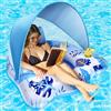 JONRRYIN Gonfiabile Piscina Adulti con Parasole Rimovibile, Galleggiante da Piscina, Sedia Galleggiante Piscina Adulti con Portabevande e Schienale e Bracciolo per Esterni, Spiagge, Piscine, Laghi