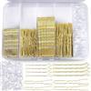 Aucuu Forcine per Capelli, 300 Kit di Forcine per Capelli, con Scatola, Capelli U Fermagli, Bobby Pins, Cerchietti Trasparenti, per Donna Lady Girls Kids(oro)