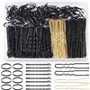 Aucuu Forcine per Capelli, 300 Kit di Forcine per Capelli, con Scatola, Capelli U Fermagli, Bobby Pins, Cerchietti Nero, per Donna Lady Girls Kids