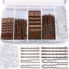 Aucuu Forcine per Capelli, 300 Kit di Forcine per Capelli, con Scatola, Capelli U Fermagli, Bobby Pins, Cerchietti Trasparenti, per Donna Lady Girls Kids(marrone)
