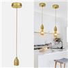 JZCDR Portalampada E27 in Metallo Lampada a Sospensione, Retro Plafoniere Lampadario Porta Lampada da Soffitto con Regolabile Cavo, Lampada a Sospensione per Ristoranti Cucina Bar(Lampadina non Inclusa)