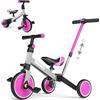 KORIMEFA 4 IN 1 Triciclo Bambini Triciclo con Maniglione di Spinta il Genitore per 1-3 Anni Ragazzi Ragazze Triciclo per Bambini Bicicletta Equilibrio Sedile e Maniglia Regolabili