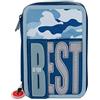 Mamatoy Auguri Preziosi Astuccio Scuola Elementare Triplo, Astuccio Portapenne e Portamatite Best/Rest Pieno con 18 Matite Colorate, 18 Pennarelli e Set Cancelleria, Giochi Preziosi
