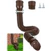 GartOasis Prolunga Flessibile per Grondaia, 80/100 mm Prolunga Rotonda per Tubo di Scarico con Griglia di Drenaggio, Estensione da 47 a 150 cm, Accessori per Tubo Pluviale (Marrone, 1 Pezzo)