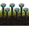 BAIFULAI 6 repellenti per talpe ad ultrasuoni: protezione solare per talpe, IP65, impermeabile, per giardino ed esterni, per anti talpe, arvicole, gopher, serpenti (colore verde muschio)