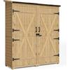 Blishom Casetta da Giardino Porta Attrezzi, Porta Attrezzi da Esterno,con 2 Porte,con ripiani regolabili e piano inclinato,140 x 50 x 162CM,Naturale